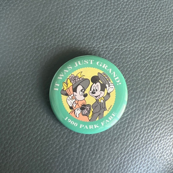 Disney "It Was Just Grand" 1900 Park Fair Mickey and Minnie Button 2 in.vintage - Picture 5 of 5